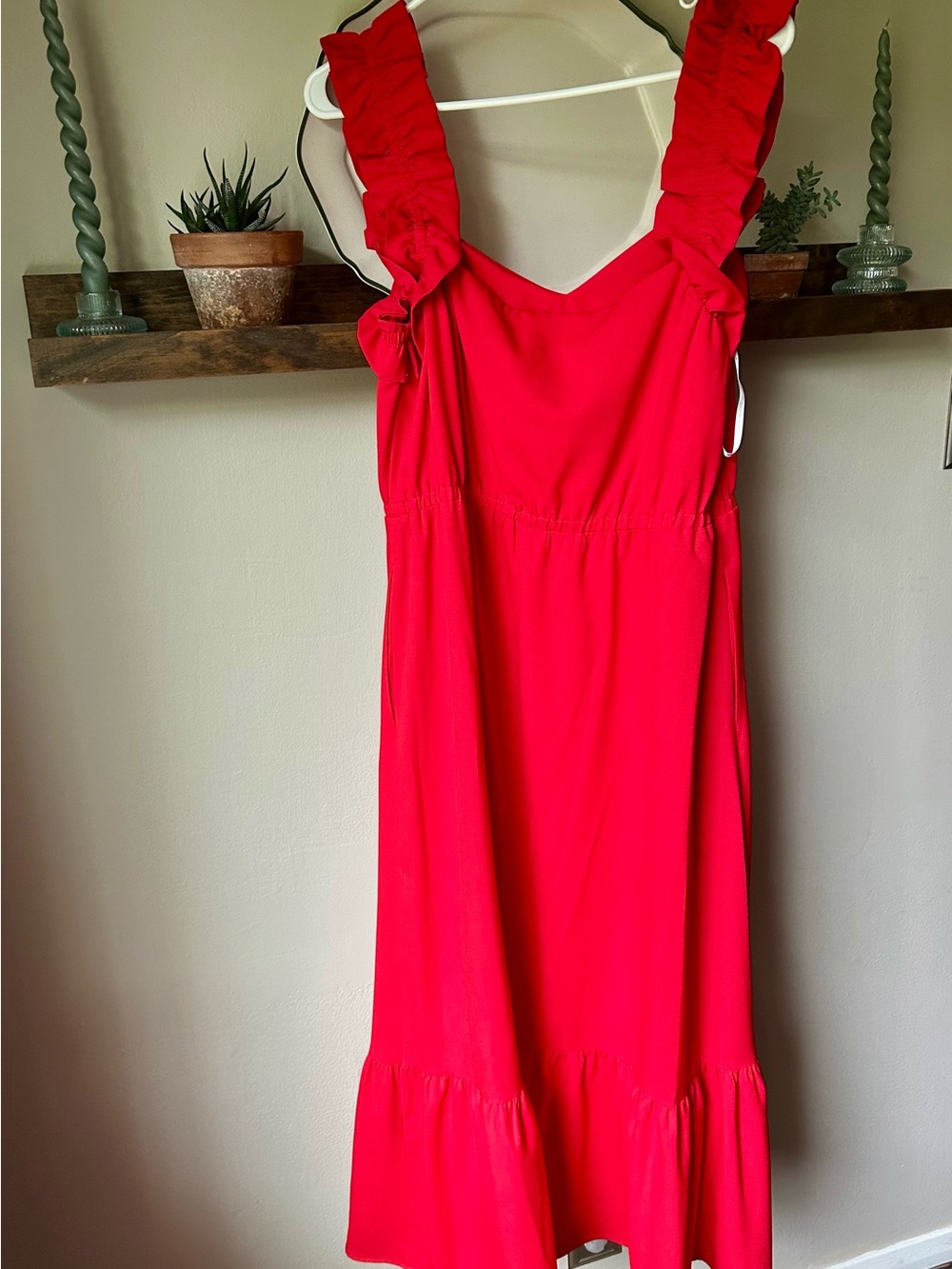 Kensie Red Ruffle Strap Dress